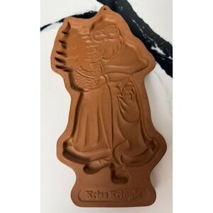 Longaberger Pottery Kriss Kringle Christmas Cookie Mold 1991 Terracotta Vintage